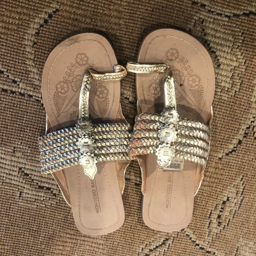 Gold gladiator sandals